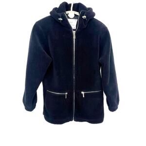 NILS Resort Collection Size Small Black Long Sleeve Zip Up Hooded Fleece Jacket